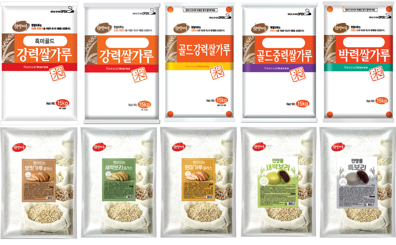 대두식품이 생산·판매하고 있는 다양한 쌀가루.