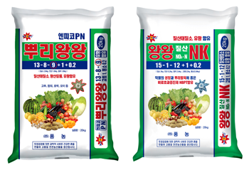 풍농이 기능성 복합비료를 출시했다. 사진은 뿌리왕왕PN(왼쪽)과 왕왕질산NK 제품 모습.