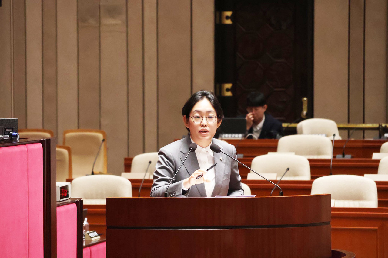 조지연 의원이 농업 예산 복구를 기재부 등에 촉구하고 있다. 사진=조지연 의원 페이스북