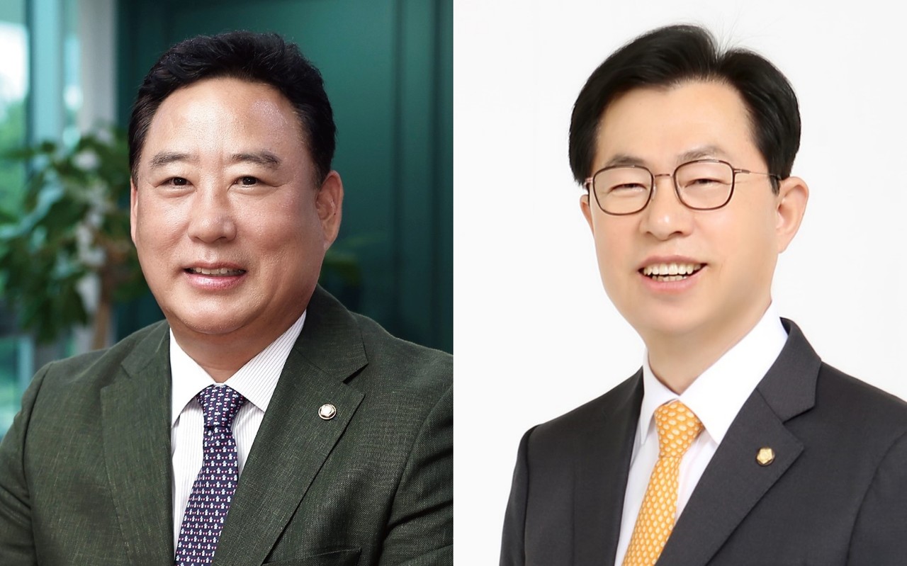 후계청년농어업인법 개정안을 각각 대표 발의한 어기구 더불어민주당 의원(왼쪽)과 이만희 국민의힘 의원.