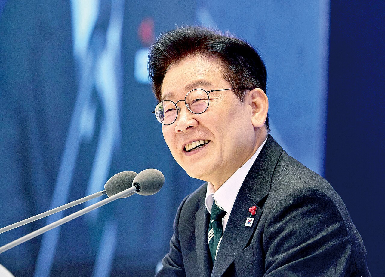 1월 21일 진행된 신년 기자회견에서 이재명 대통령 모습. 사진=청와대