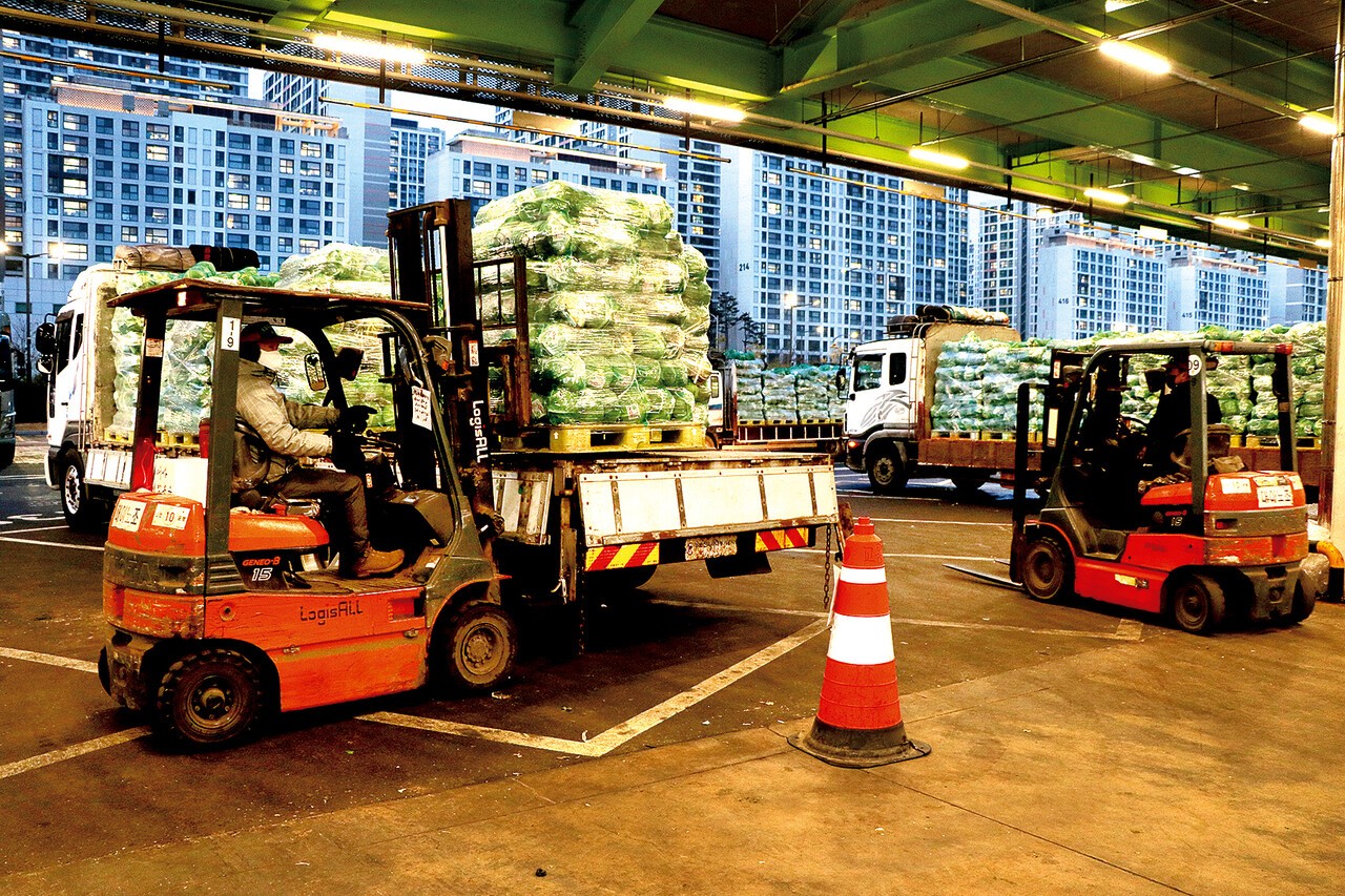 지난 3월 7일 가락시장 시범 휴업 전후로 출하량이 늘어나며 시장 내 물류를 담당하는 하역노조원의 업무 가중이 심했던 것으로 전해진다.