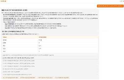배합사료 급여 프로그램과 등급판정 결과와의 상관관계를 묻는 질문에 대한 쳇봇의 답변. 답변 밑으로는 관련된 근거자료와 해당 내용이 게재돼 있는 페이지 리스트가 함께 정리돼 있다.